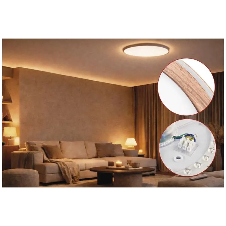 Dimeriuojamas LED lubinis šviestuvas ILVI LED/45W/230V 2700-6500K skersmuo 50 cm smėlio spalvos + nuotolinis valdymas