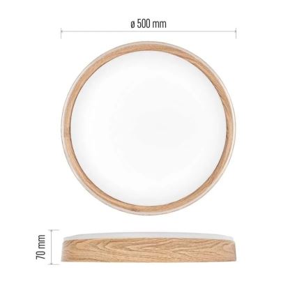 Dimeriuojamas LED lubinis šviestuvas ILVI LED/45W/230V 2700-6500K skersmuo 50 cm smėlio spalvos + nuotolinis valdymas