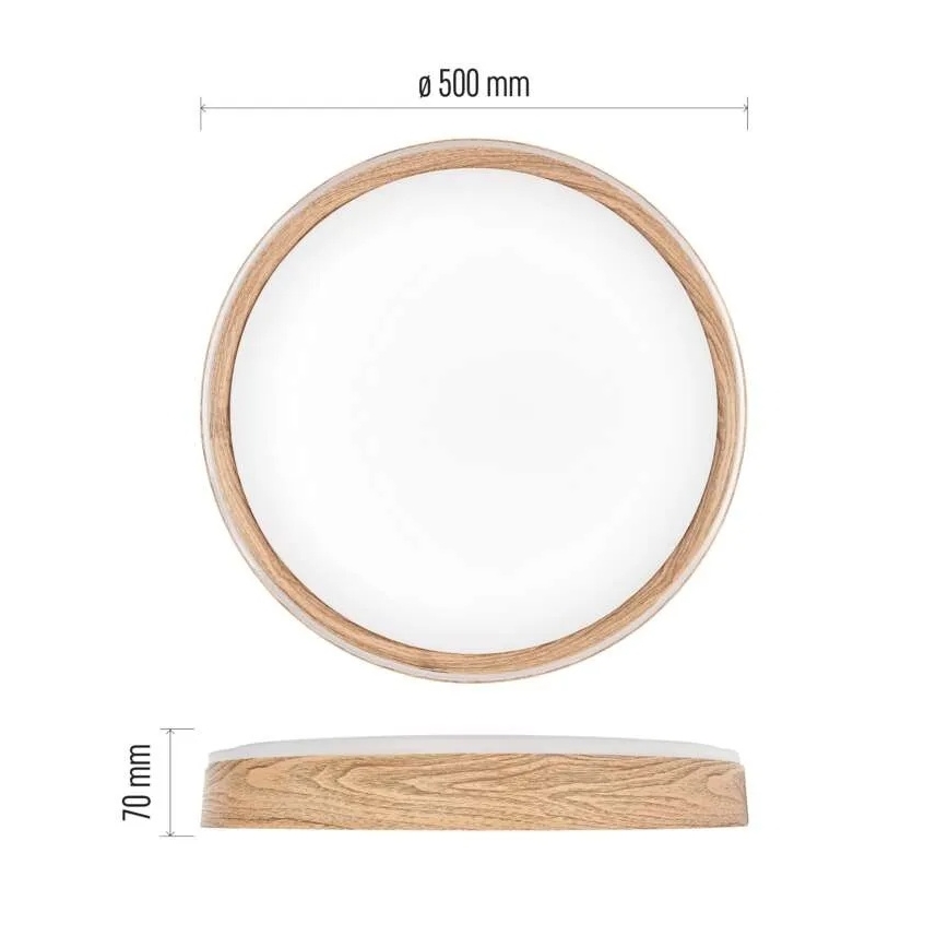 Dimeriuojamas LED lubinis šviestuvas ILVI LED/45W/230V 2700-6500K skersmuo 50 cm smėlio spalvos + nuotolinis valdymas