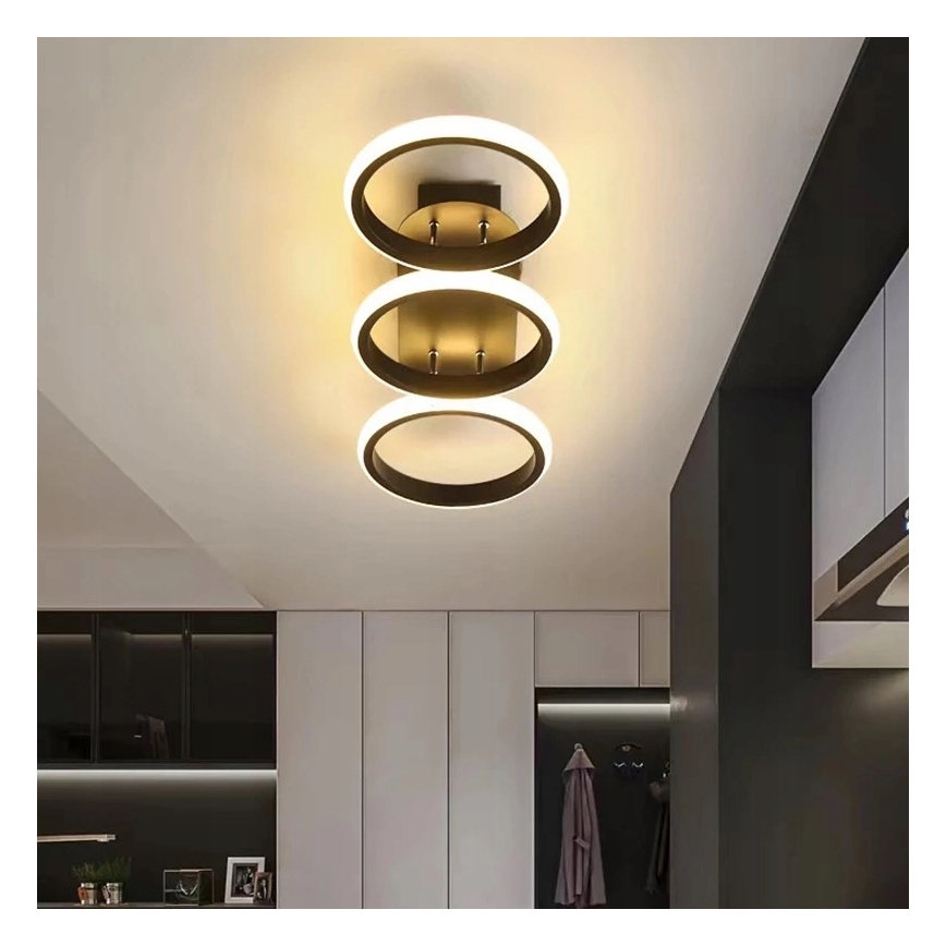 LED Dimeriuojamas lubinis šviestuvas LED/30W/230V 3000-6500K juodas Wi-Fi Tuya + nuotolinis valdymas