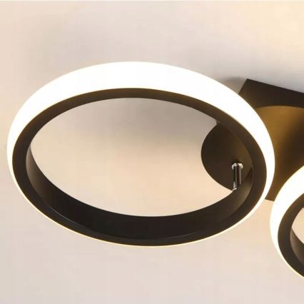 LED Dimeriuojamas lubinis šviestuvas LED/30W/230V 3000-6500K juodas Wi-Fi Tuya + nuotolinis valdymas