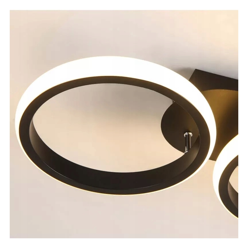 LED Dimeriuojamas lubinis šviestuvas LED/30W/230V 3000-6500K juodas Wi-Fi Tuya + nuotolinis valdymas