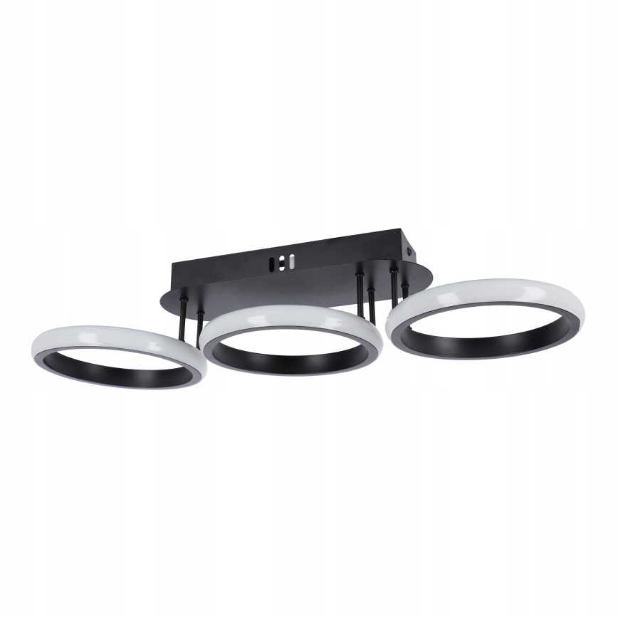 LED Dimeriuojamas lubinis šviestuvas LED/30W/230V 3000-6500K juodas Wi-Fi Tuya + nuotolinis valdymas