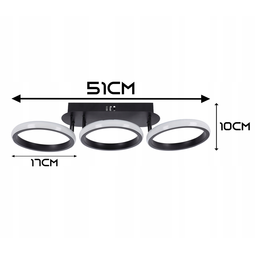 LED Dimeriuojamas lubinis šviestuvas LED/30W/230V 3000-6500K juodas Wi-Fi Tuya + nuotolinis valdymas