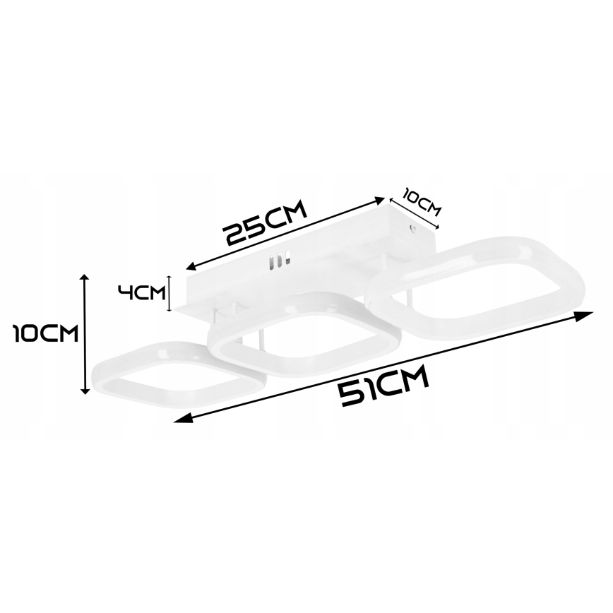 LED reguliuojamas lubinis šviestuvas LED/33W/230V 3000-6500K baltas Wi-Fi Tuya + nuotolinis valdymas