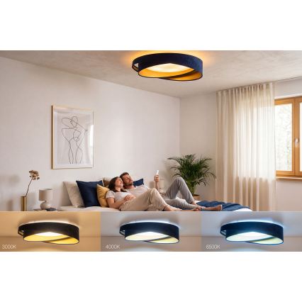 Dimeriuojamas lubų šviestuvas SMART GALAXY MODERN LED/24W/230V 3000-6500K skersmuo 55 cm mėlyna/auksinė + nuotolinis valdymas