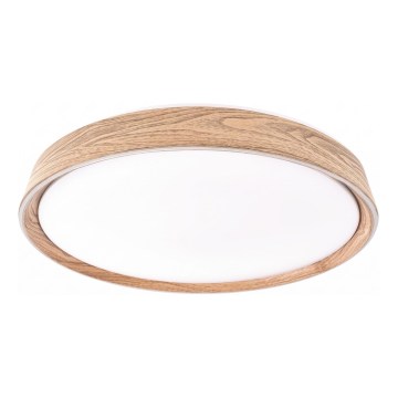 Dimeriuojamas LED lubų šviestuvas ILVI LED/45W/230V 2700–6500 K, skersmuo 50 cm, medžio dekoras, su nuotoliniu valdymu