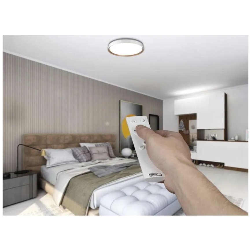 Dimeriuojamas LED lubinis šviestuvas ILVI LED/45W/230V 2700-6500K skers. 50 cm balta/smėlinė + nuotolinis valdymas