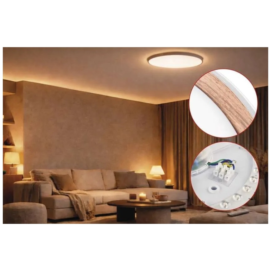 Dimeriuojamas LED lubinis šviestuvas ILVI LED/45W/230V 2700-6500K skers. 50 cm balta/smėlinė + nuotolinis valdymas