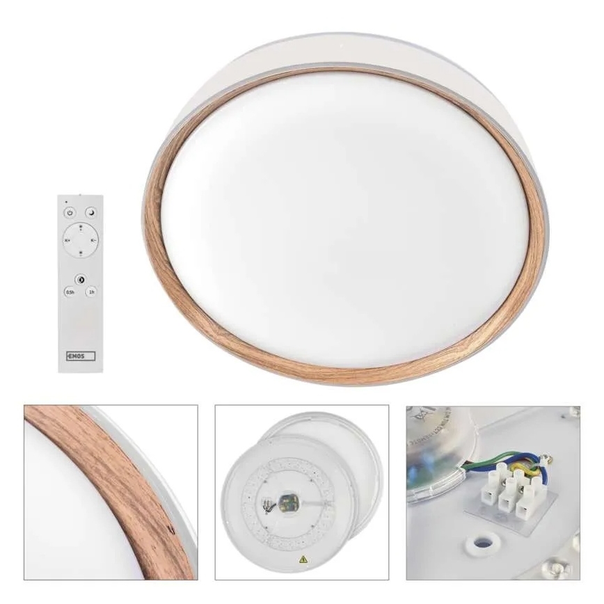 Dimeriuojamas LED lubinis šviestuvas ILVI LED/45W/230V 2700-6500K skers. 50 cm balta/smėlinė + nuotolinis valdymas