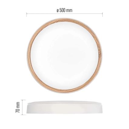 Dimeriuojamas LED lubinis šviestuvas ILVI LED/45W/230V 2700-6500K skers. 50 cm balta/smėlinė + nuotolinis valdymas