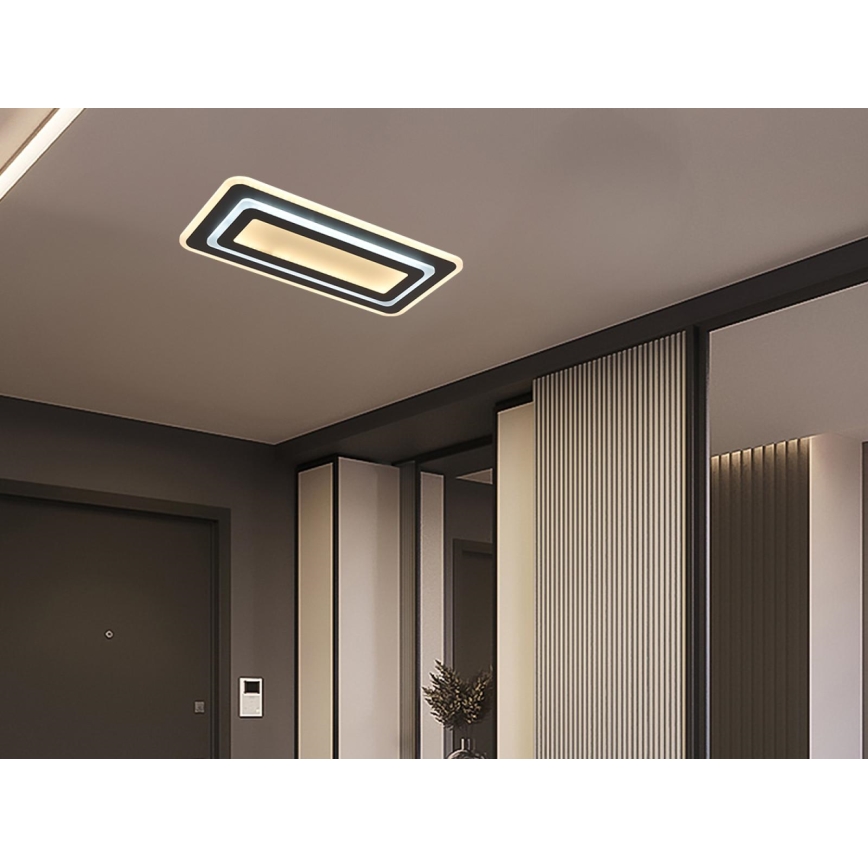 Reguliuojamas LED lubinis šviestuvas LED/85W/230V 3000-6500K juodas + nuotolinis valdymas