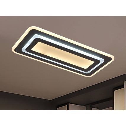 Reguliuojamas LED lubinis šviestuvas LED/85W/230V 3000-6500K juodas + nuotolinis valdymas