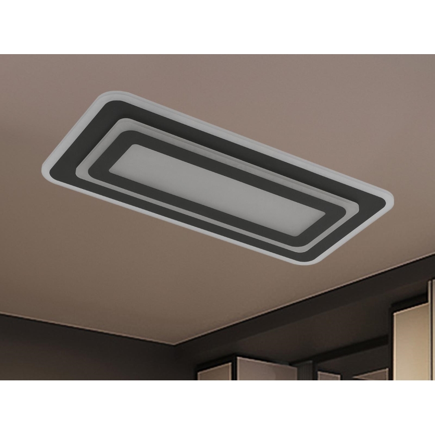 Reguliuojamas LED lubinis šviestuvas LED/85W/230V 3000-6500K juodas + nuotolinis valdymas
