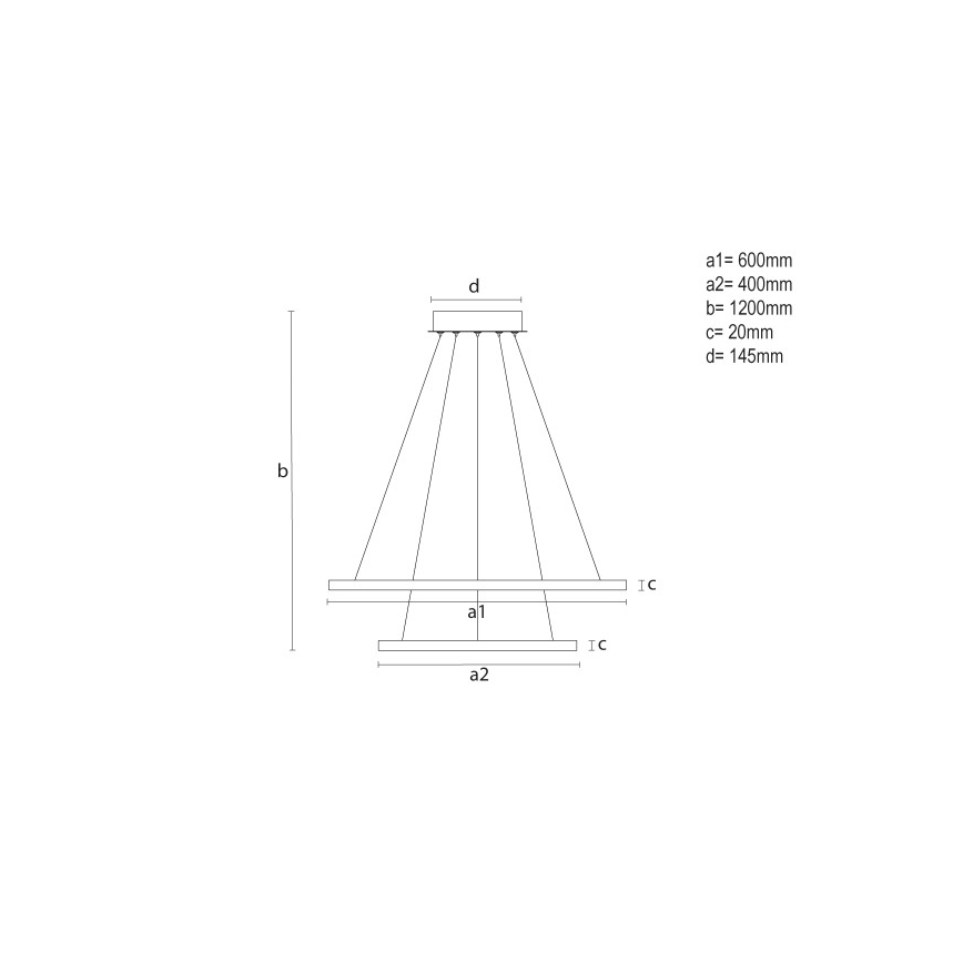 Reguliuojamas LED pakabinamas šviestuvas ant laido LED/55W/230V 3000-6500K skersmuo 60 cm + nuotolinis pultelis