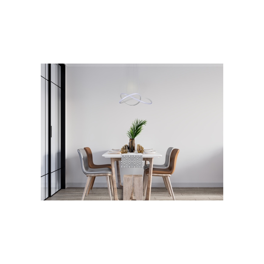 Reguliuojamas LED pakabinamas šviestuvas ant troselio LED/85W/230V 3000-6500K skers. 60 cm + su nuotoliniu pulteliu