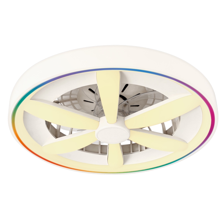 LED RGBW Dimeriuojamas lubinis šviestuvas su ventiliatoriumi ZAMBIA LED/24W/230V 3000-6500K baltas + su nuotoliniu pulteliu