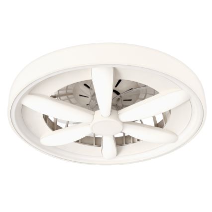 LED RGBW Dimeriuojamas lubinis šviestuvas su ventiliatoriumi ZAMBIA LED/24W/230V 3000-6500K baltas + su nuotoliniu pulteliu