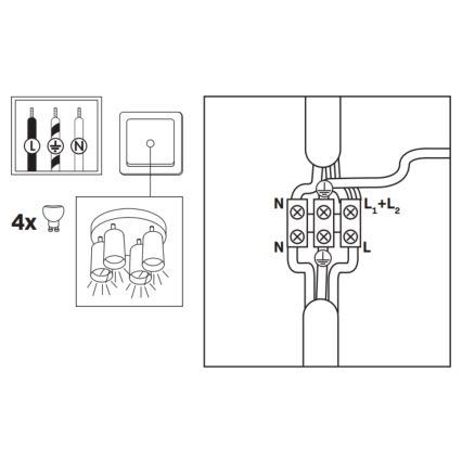LED RGBW dimeriuojamas vonios kambario taškinis šviestuvas TURYN 4xGU10/6,5W/230V 2700-6500K Wi-Fi IP44 baltas