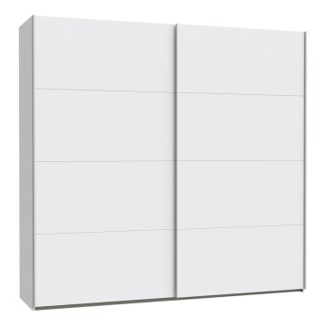 Drabužių spinta KARO su veidrodžiu, 220x210 cm, balta