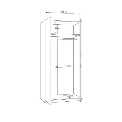 Drabužių spinta MARO 100x213 cm, Artisan ąžuolas