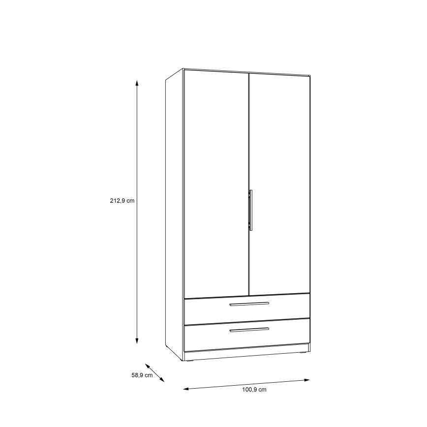 Drabužių spinta MARO 100x213 cm, ąžuolas Artisan