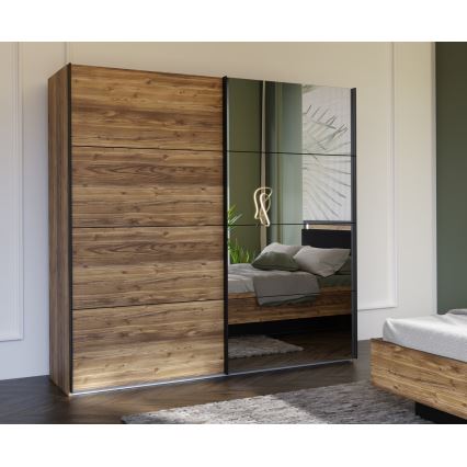 Drabužių spinta su veidrodžiu OREN 220x210 cm ąžuolas artisan