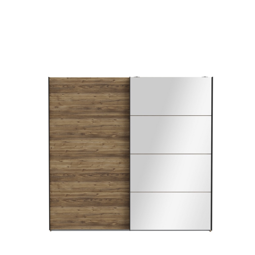 Drabužių spinta su veidrodžiu OREN 220x210 cm ąžuolas artisan
