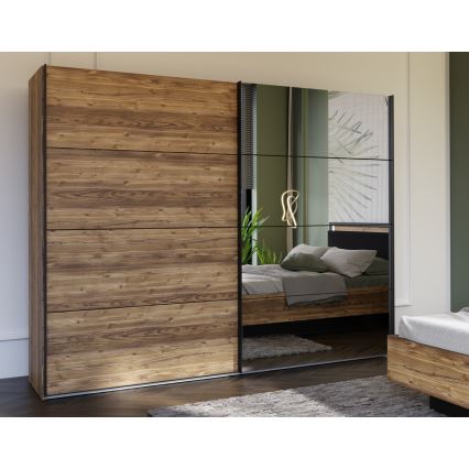 Drabužių spinta su veidrodžiu OREN 270x210 cm artisan ąžuolas