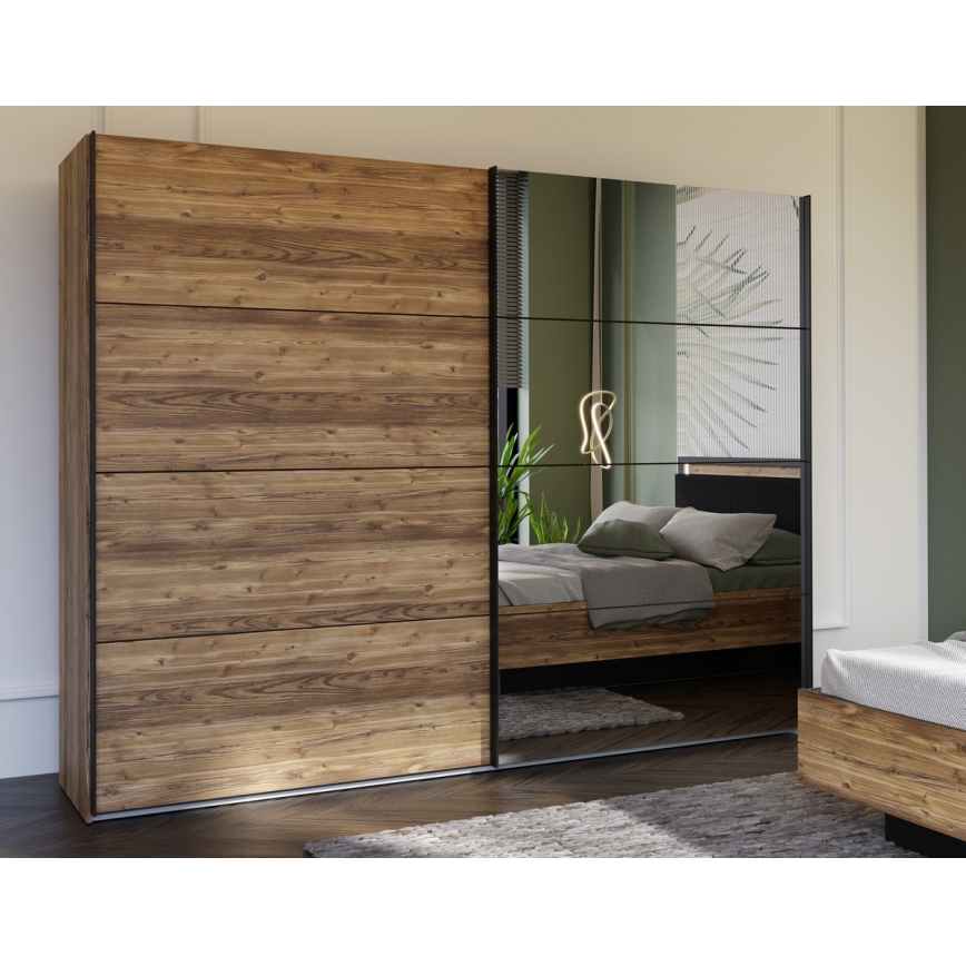 Drabužių spinta su veidrodžiu OREN 270x210 cm artisan ąžuolas