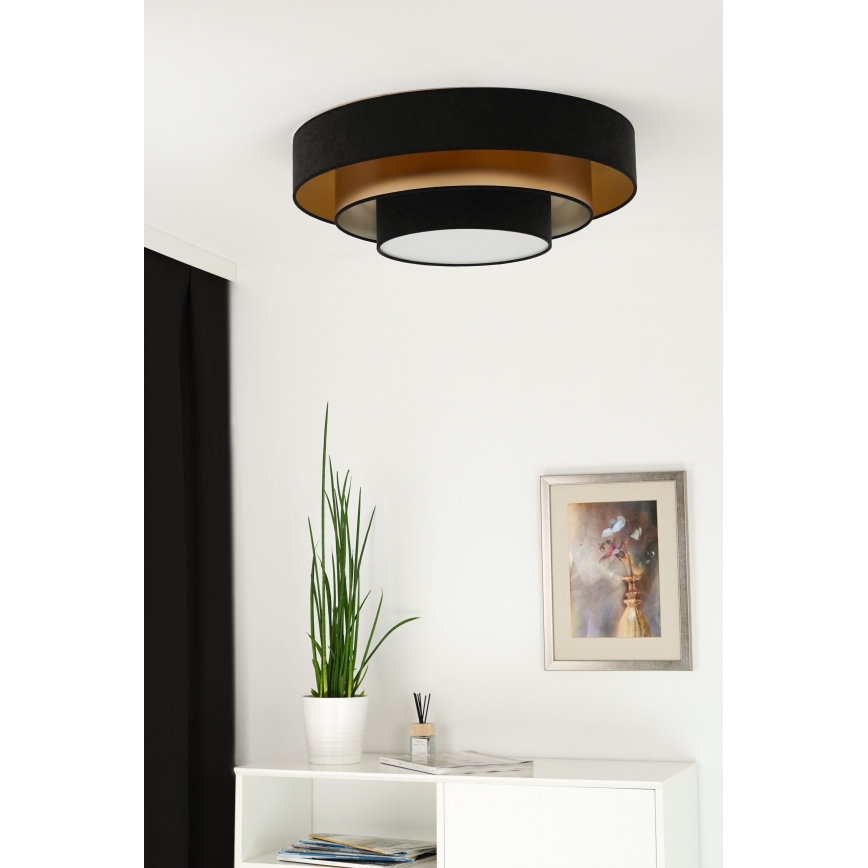 Duolla - LED lubinis šviestuvas LUNETA LED/26W/230V diametras 60 cm 4000K juoda/auksas