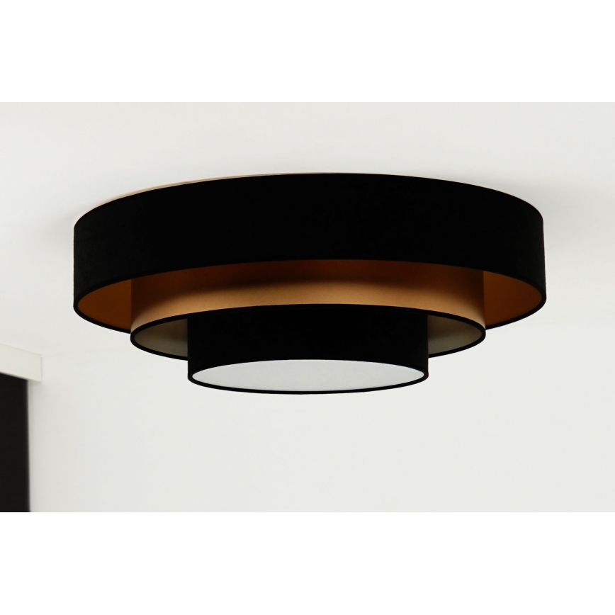 Duolla - LED lubinis šviestuvas LUNETA LED/26W/230V diametras 60 cm 4000K juoda/auksas
