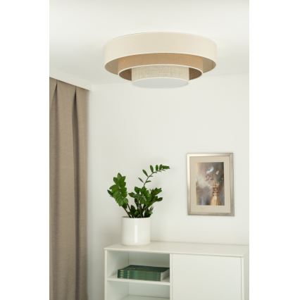 Duolla - LED lubinis šviestuvas LUNETA LED/26W/230V diametras 60 cm 4000K kreminė/ruda