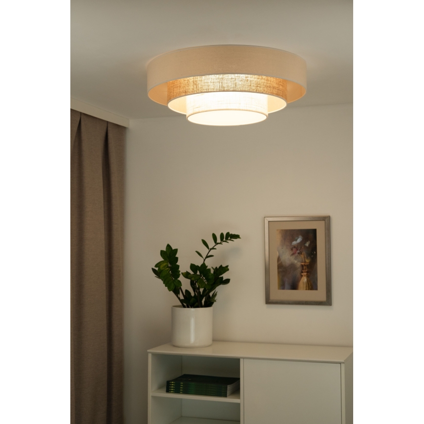 Duolla - LED lubinis šviestuvas LUNETA LED/26W/230V diametras 60 cm 4000K rotangas/smėlio spalva/ruda