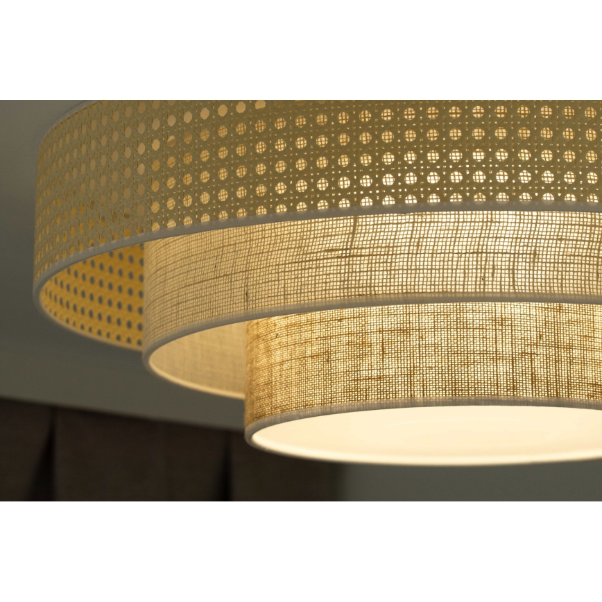 Duolla - LED lubinis šviestuvas LUNETA LED/26W/230V diametras 60 cm 4000K rotangas/smėlio spalva/ruda