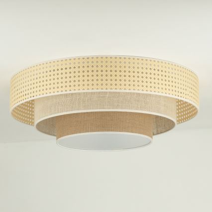 Duolla - LED lubinis šviestuvas LUNETA LED/26W/230V diametras 60 cm 4000K rotangas/smėlio spalva/ruda