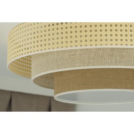 Duolla - LED lubinis šviestuvas LUNETA LED/26W/230V diametras 60 cm 4000K rotangas/smėlio spalva/ruda
