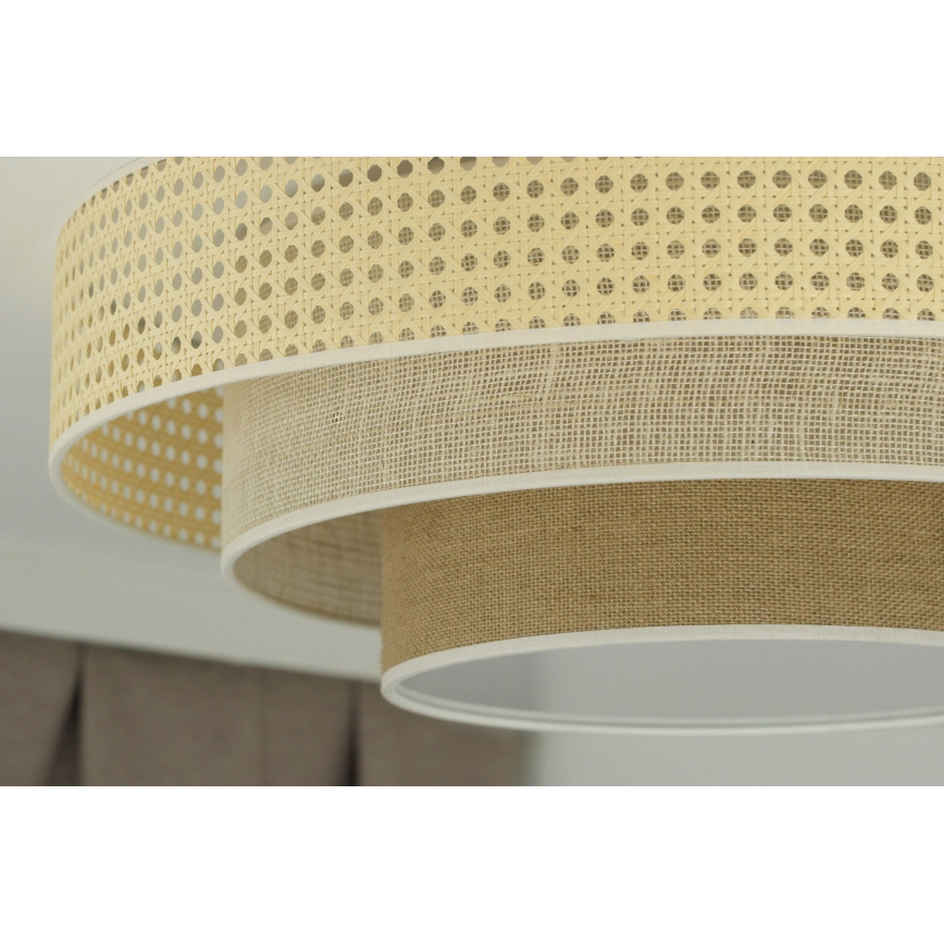 Duolla - LED lubinis šviestuvas LUNETA LED/26W/230V diametras 60 cm 4000K rotangas/smėlio spalva/ruda