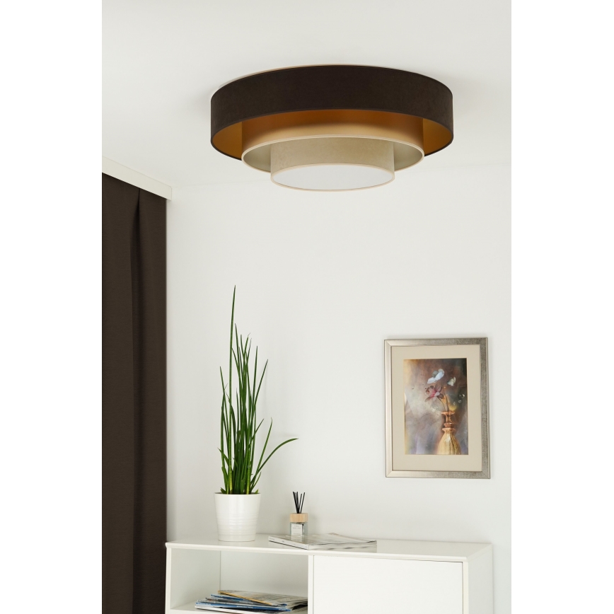 Duolla - LED lubinis šviestuvas LUNETA LED/26W/230V diametras 60 cm 4000K ruda/auksas/kreminė