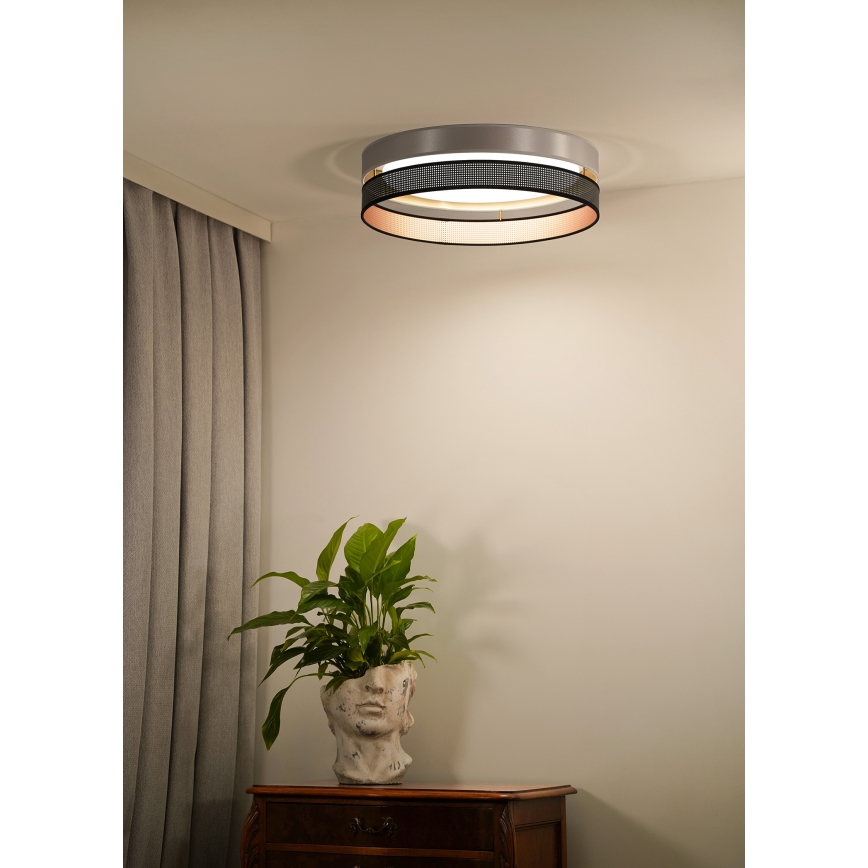 Duolla - LED lubinis šviestuvas ROLLER DUO SHINY LED/24W/230V diametras 45 cm sidabras/juoda