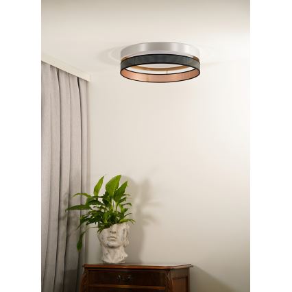 Duolla - LED lubinis šviestuvas ROLLER DUO SHINY LED/24W/230V diametras 45 cm sidabras/juoda