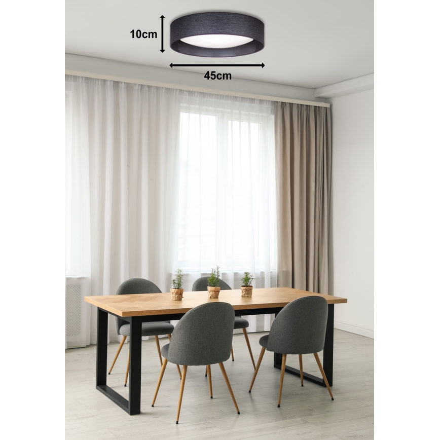 Duolla - LED lubinis šviestuvas ROLLER LED/24W/230V diametras 45 cm antracitas