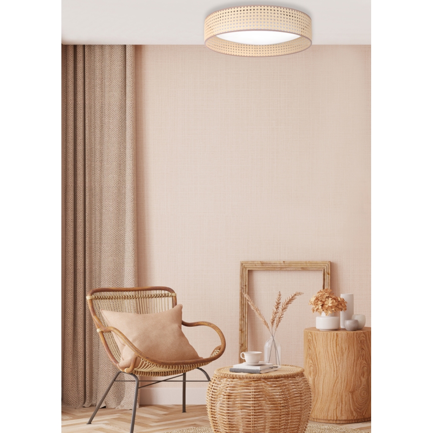 Duolla - LED lubinis šviestuvas ROLLER LED/24W/230V diametras 45 cm rotangas
