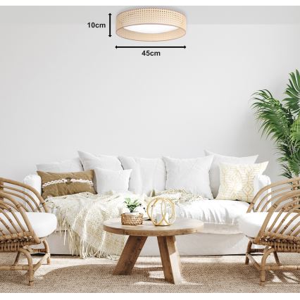 Duolla - LED lubinis šviestuvas ROLLER LED/24W/230V diametras 45 cm rotangas
