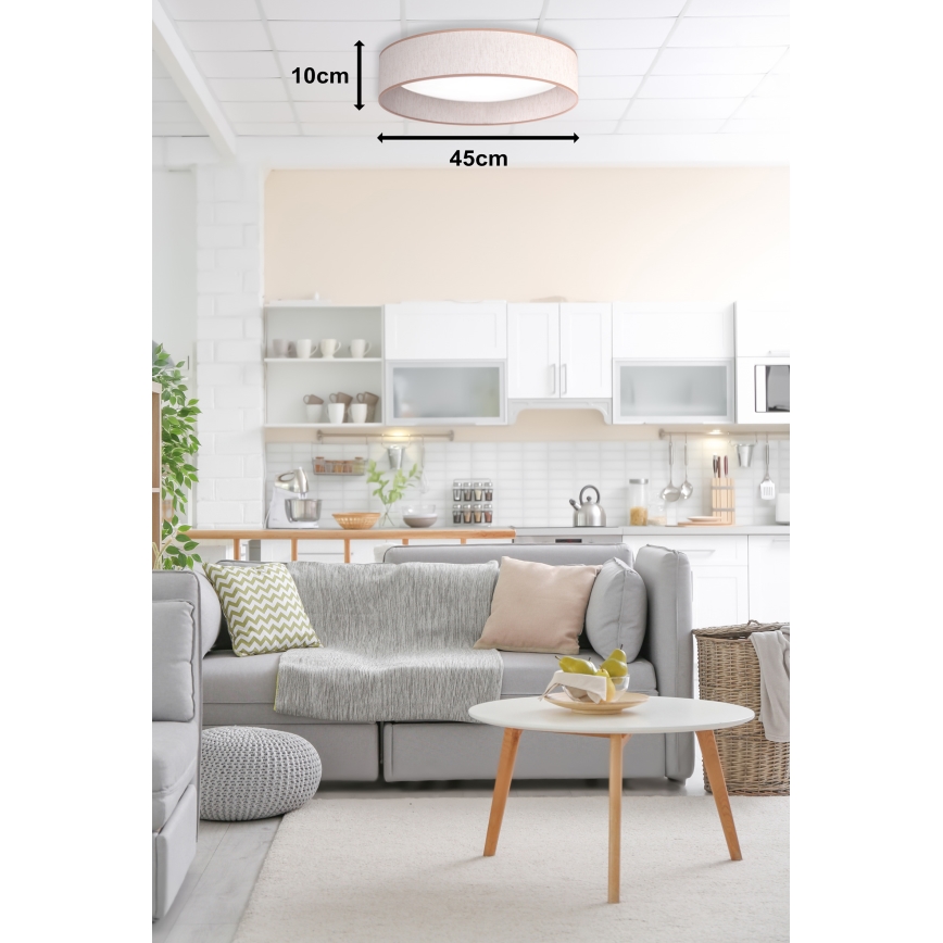 Duolla - LED lubinis šviestuvas ROLLER LED/24W/230V diametras 45 cm smėlio spalva