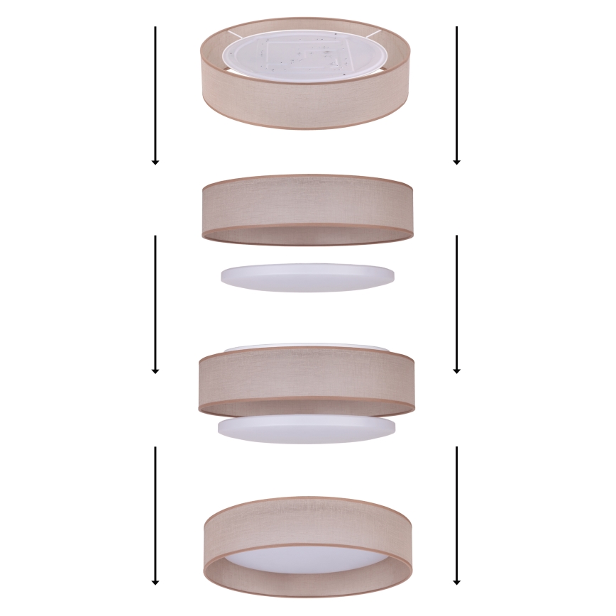 Duolla - LED lubinis šviestuvas ROLLER LED/24W/230V diametras 45 cm smėlio spalva