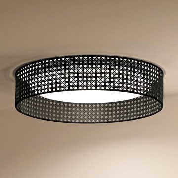 Duolla - LED lubinis šviestuvas ROLLER RATTAN LED/24W/230V diametras 45 cm juoda