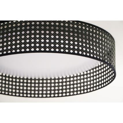Duolla - LED lubinis šviestuvas ROLLER RATTAN LED/24W/230V diametras 45 cm juoda