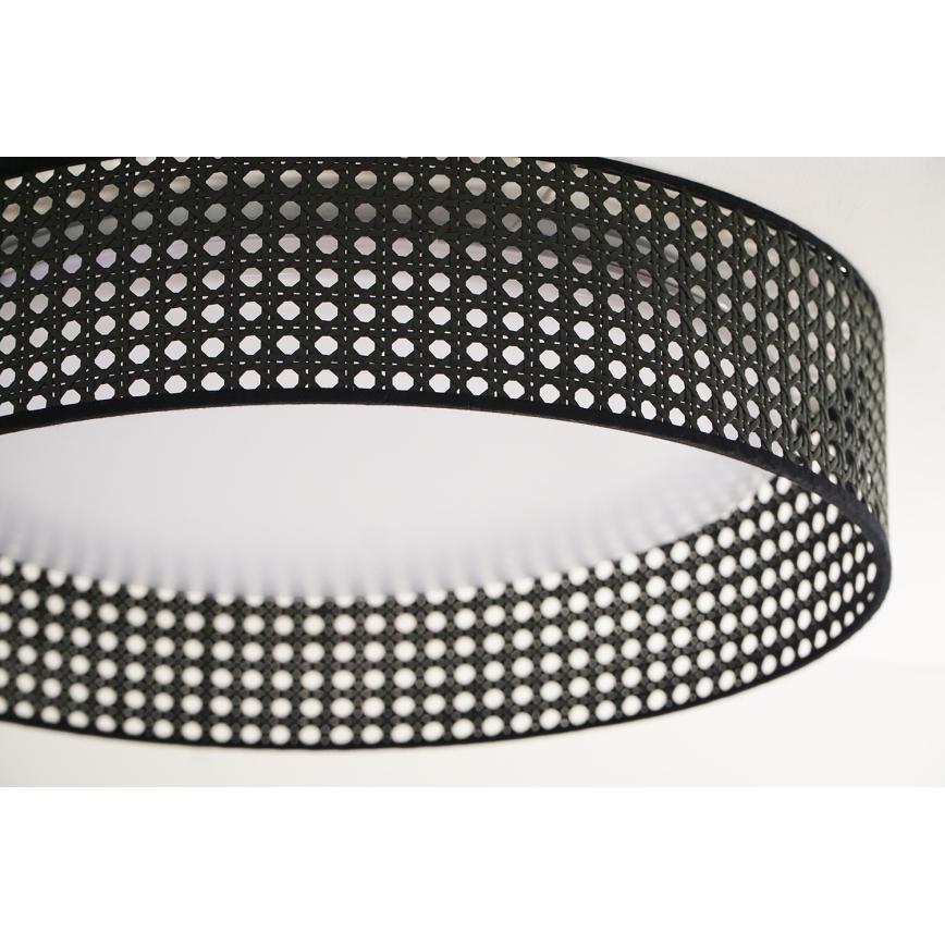 Duolla - LED lubinis šviestuvas ROLLER RATTAN LED/24W/230V diametras 45 cm juoda