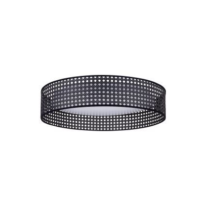 Duolla - LED lubinis šviestuvas ROLLER RATTAN LED/24W/230V diametras 45 cm juoda